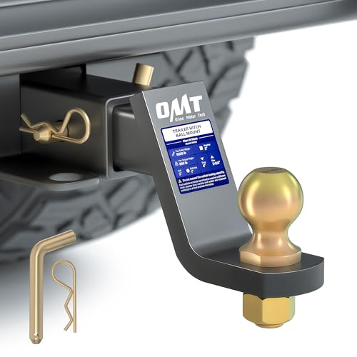 OMT Trailer Hitch Ball Mount, 2" Receiver, 4" Drop, 8000 lb Capacity | Fits 2 in receiver, reversible 4 in drop / 2-3/4 in rise, Class III, 40Cr steel, hitch pin & clip, for truck boat RV cargo - size: 2" Ball, style: 4" Drop & 2-3/4" Rise
