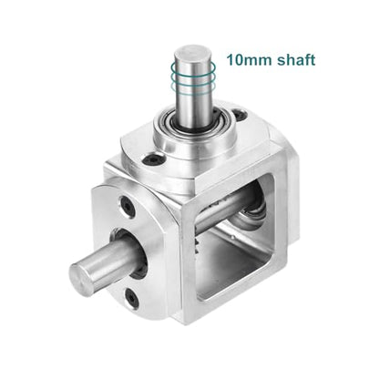 uxcell Gear Box 90 Degree Right Angle Bevel Gearbox 1:1 Single Output Shaft 1 Module 20 Teeth Bevel Gear Aluminum Frame Simple Mechanical DIY Module 10mm Shaft,68x71.5x30mm(LxWxH) - size: 10mm Shaft, style: Single Output