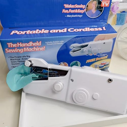 Handheld Sewing Machine, Portable Mini Hand Held Sewing Machine Cordless Electric Stitching Device, DIY Hand Sewer Machine for Household, Travel (Does Not Include A Battery)