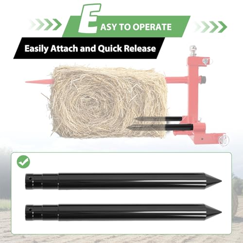 Wutist 17" Hay Bale Spear Stabilizer for Skid Steer Mount Plate Tractors