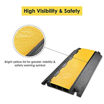 Yescom Cable Ramp Protector 3 Channel Garden Hose Protecitive 44000 Lbs - size: 2.8"H - 3 Channel
