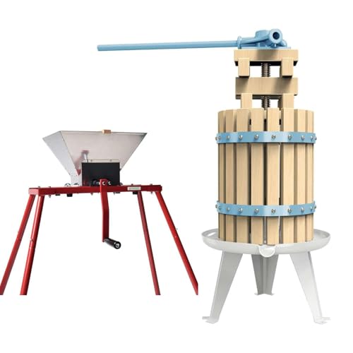 SQUEEZE master Fruit Apple Cider Wine Classic Press- 3.17 Gallon with Fruit Apple Wine Classic Crusher With Stand