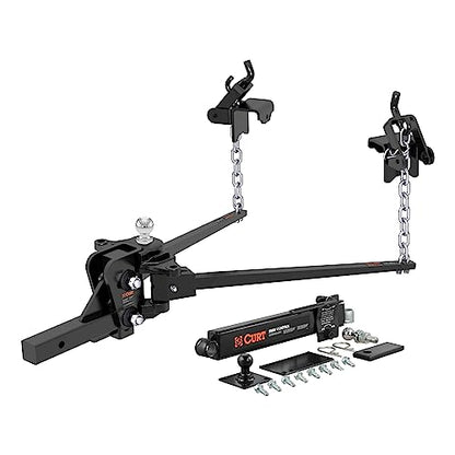 CURT 17322 Short Trunnion Bar Weight Distribution Hitch with Sway Control, Up to 10,000 lbs., 2-Inch Shank, 2-5/16-Inch Ball - size: 10k lbs Capacity
