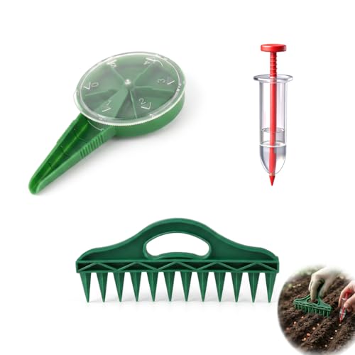 The Row Seeder by Seeding Squar&Mini Seed Planter Tool,Handheld Garden Tool for Precise Seed & Seedling,Adjustable Hand Sowing Seeder with 5 Dial Settings for Flowers, Vegetables