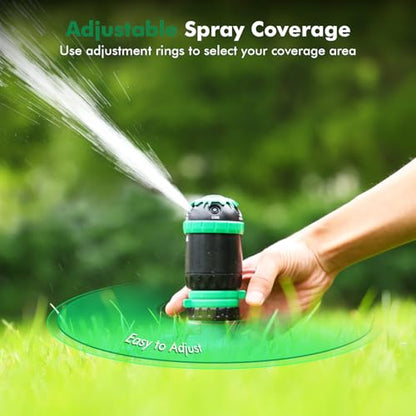 RESTMO Gear Drive Sprinkler with Step Spike Base, Green - color: Green, size: 1 Pack