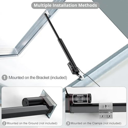 Justech 330LBS/1500N-12inch/300mm 12V Linear Actuator with Bracket, Black - size: 1500N 300mm