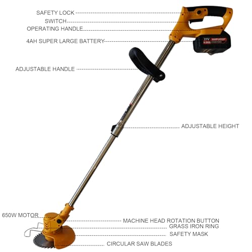 Weed Wacker Electric Weed Eater Brush Cutter Cordless with 2 4Ah Battery