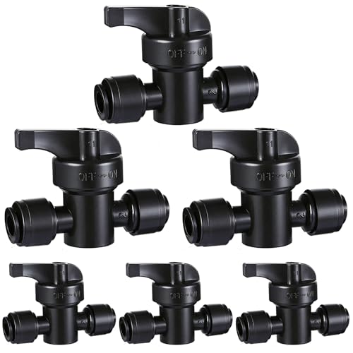 6 Pack Quick Connect 1/4" Drip Irrigation Shut Off Valve Fittings - size: 6PCS 1/4" Shut Off Valve