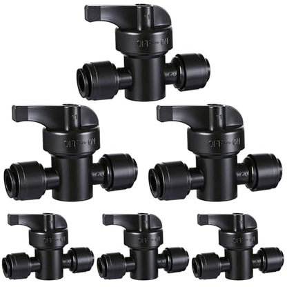 6 Pack Quick Connect 1/4" Drip Irrigation Shut Off Valve Fittings - size: 6PCS 1/4" Shut Off Valve