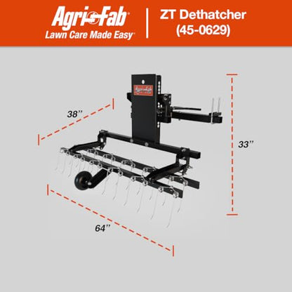 Agri-Fab 48 in Zero Turn Riding Lawn Mower Front Mount Dethatcher with 24 Spring Tines and Anti-Scalp Wheels