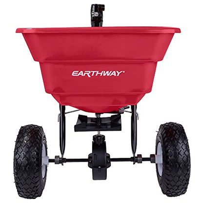 EarthWay Products 2050TP 80lb Towable Broadcast Spreader - Pull Behind Spreader, ATV Spreader for Lawn Mower - Adjustable Fertilizer and Seed Spreader with Easy Flow, Durable Frame