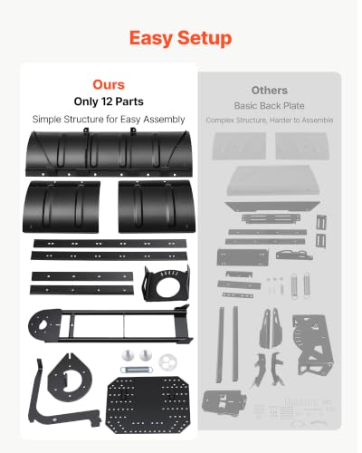 VEVOR Snow Plow Kit 43 in/72 in Width Adjustable Universal Plow Attachment - size: 43in-72in Adjustable