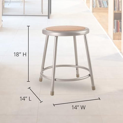 NPS 18" High Heavy Duty Steel Stool, Grey - color: Grey, size: 18"