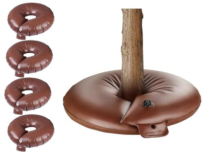 4 Pack 10 Gallon Tree Watering Bags - Slow Release Drip Irrigation System Reusable PVC Watering Ring with Automatic Root Drip for Trees & Shrubs | Heavy Duty Refillable Water Pouch (Brown, 20 Gallon) - color: Brown, size: 20 Gallon
