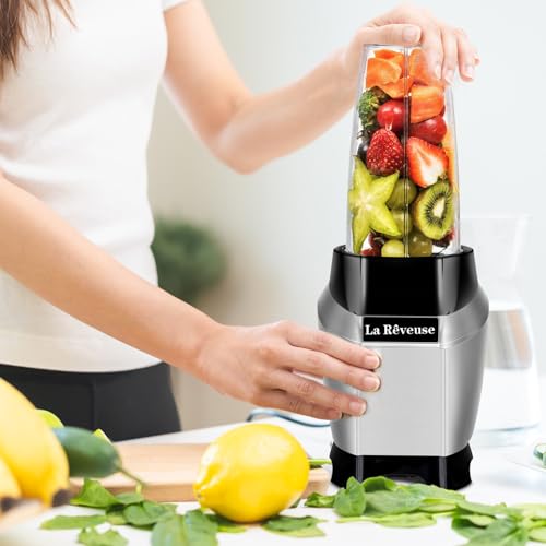 La Reveuse 1000W Power Blender For Smoothies, Shakes, Frozen Drinks, Silver - color: Silver