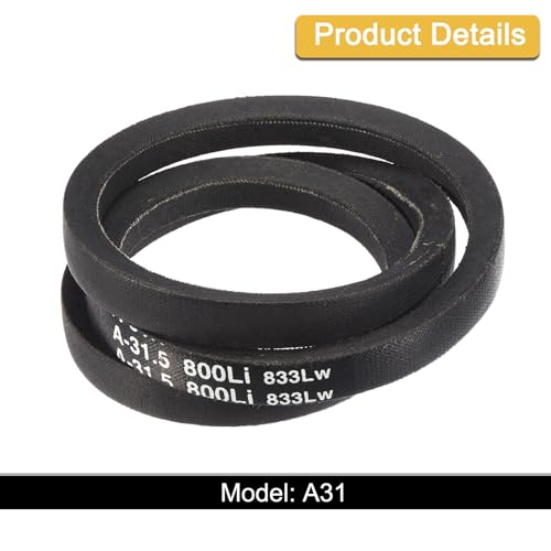 uxcell A31 1/2 Classic Wrapped V-Belt,33" Outer Circ A Profile,Black - size: A31 1/2