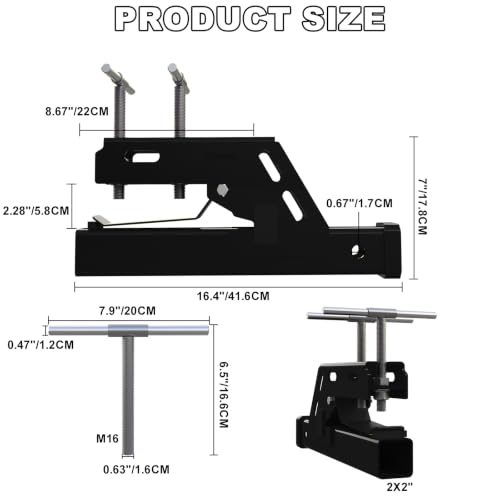 Clamp On Trailer Hitch 2" Receiver, Heavy-Duty Bucket Trailer Hitch, Black - color: Black