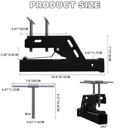 Clamp On Trailer Hitch 2" Receiver, Heavy-Duty Bucket Trailer Hitch, Black - color: Black