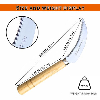 Grass Sickle Hoe Gardening Handheld Tool Weeding Tools for Garden (Brown) - color: Brown
