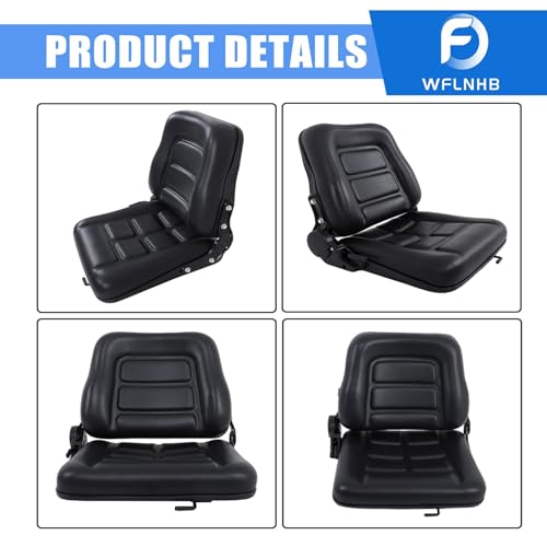 WFLNHB Universal Adjustable Folding Forklift Truck Seat Excavators Tractors