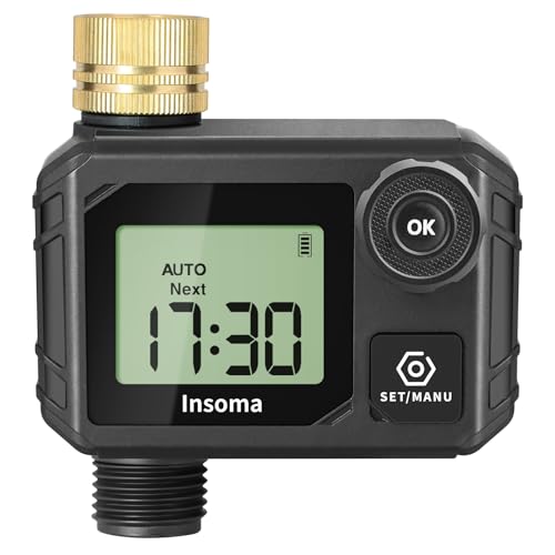 Water Timer for Garden Hose Faucet with Brass Inlet - color: Grey Black, size: 1 Outlet
