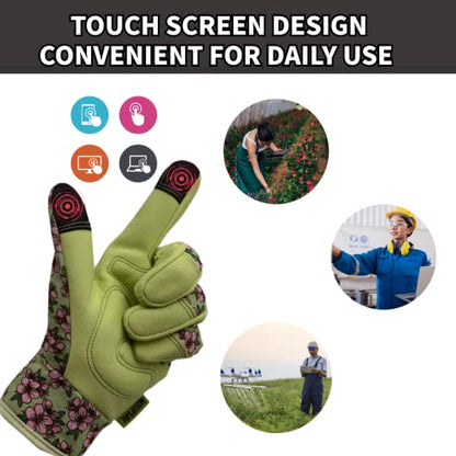Cute Pattern Gardening Gloves,Thornproof Garden Glove,Gardener Gift - color: 1 Pair Per Pack-chartreuse, size: Large