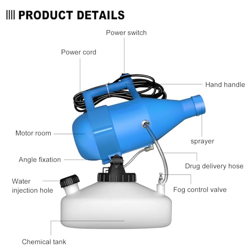 ZFULVO 4.5L(1.2Gallon) Portable Electric ULV Fogger Sprayer