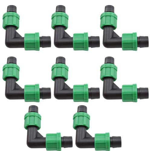 8PCS Drip Irrigation 90 Degree Elbow Universal Barbed Locking Fittings - color: 90 Degree Connectos