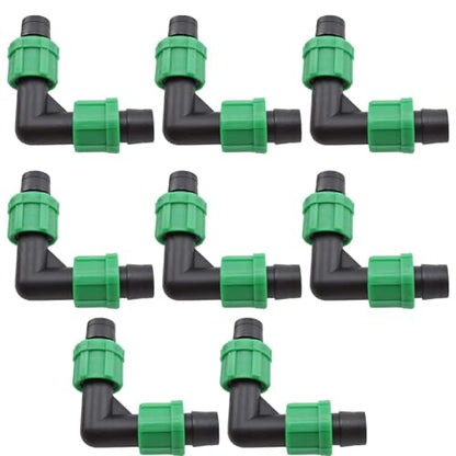 8PCS Drip Irrigation 90 Degree Elbow Universal Barbed Locking Fittings - color: 90 Degree Connectos