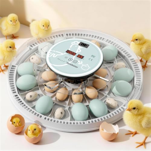 28 Egg Incubator with Auto Egg Turner, Duck Goose Egg Trays Hatcher