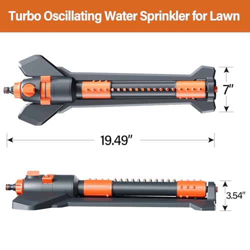 Oscillating Sprinkler with Metal Base Covers Up to 3,766 sq. ft.
