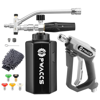 PWACCS Pressure Washer Foam Gun with Dual Connector, 1.5 Liter