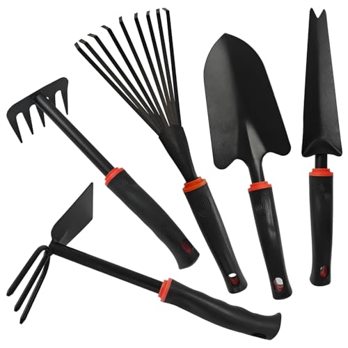 5 Pcs Set Weed Puller Tool,Hand Weeder Tool,Includes Rake, Shovel, Hand Hoe, Double-Sided Cultivator & Weed Puller Tool for Digging - color: Style 1