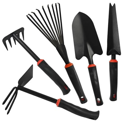 5 Pcs Set Weed Puller Tool,Hand Weeder Tool,Includes Rake, Shovel, Hand Hoe, Double-Sided Cultivator & Weed Puller Tool for Digging - color: Style 1