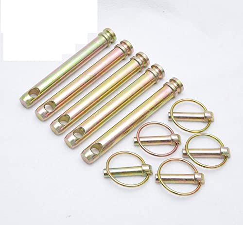 Tractor Top Link Pin & Lynch Pin Combo - 5 per Pack. 3/4" Diameter, 4-3/4" Usable Length, Zinc-Plated Steel
