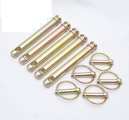 Tractor Top Link Pin & Lynch Pin Combo - 5 per Pack. 3/4" Diameter, 4-3/4" Usable Length, Zinc-Plated Steel