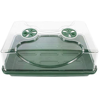 EarlyGrow 70738 Medium Domed Propagator, 15" x 9" x 7", Black/Dark Green - size: Medium without Extenders