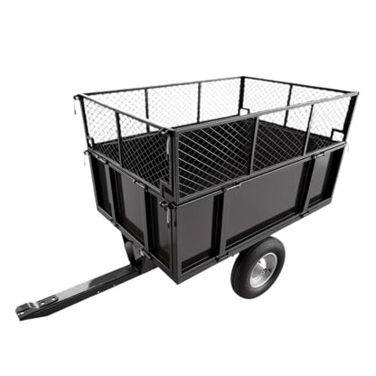 Heavy Duty 1500 lbs Steel Utility Trailer, Dump Quick Pull-Behind Yard Cart