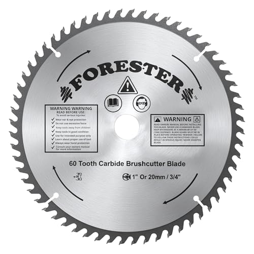 FORESTER Carbide Tip Brush Cutter Blade - 9in x 60 Teeth | Fits Most Straight Shaft Trimmers | Conversion Kit Sold Separately - size: 9" (60 Tooth)