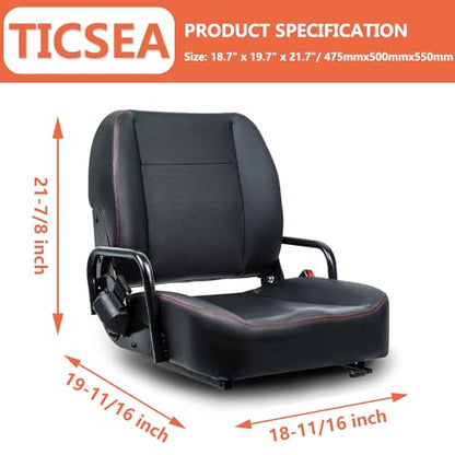 Universal Forklift Seat,Tractor Seat with Adjustable Back,Safety Belt and Operator Position Switch,Excavator Skid Loader Backhoe Dozer Telehandler