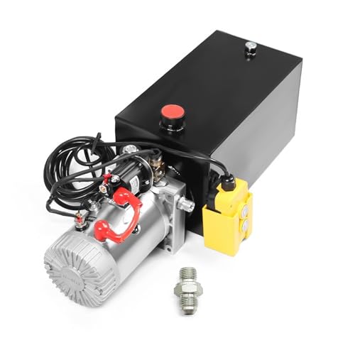 Nakkaa 12V DC 10 Quart Single Acting Hydraulic Pump Hydraulic Power Unit - size: 10 Quart Single