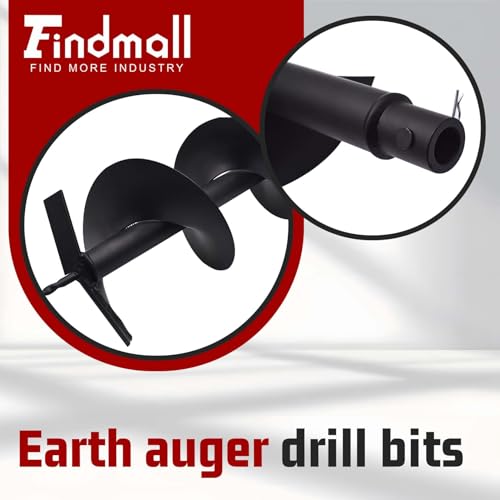 findmall Earth Auger Drill Bits 4" 6" 8" 10" 12" for gaseous Powered Post Fence Hole Digger (8inch) - size: 8inch