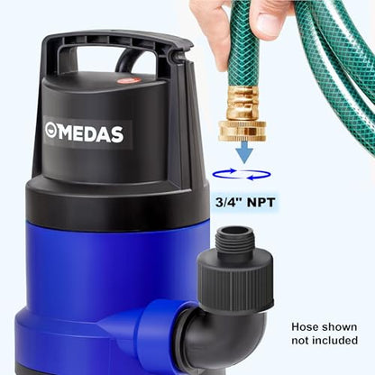 MEDAS 1HP 3434GPH Submersible Sump Pump Utility Pump,16.4ft Cord