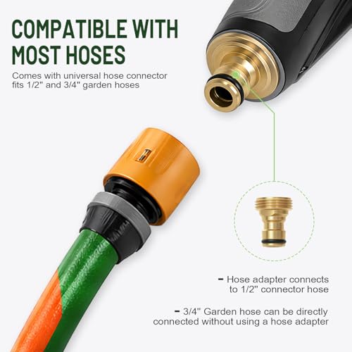 High Pressure Garden Hose Nozzle with Soap Dispenser,Hose End Sprayer