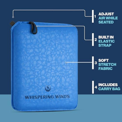 Whispering Winds Inflatable Seat Cushion - color: Blue - 1pack, size: Large