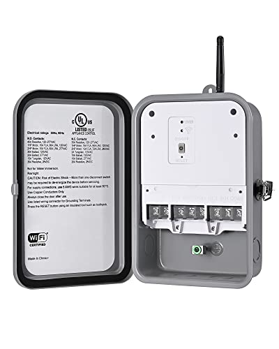 DEWENWILS Pool Pump Timer, Outdoor Smart Wi-Fi Timer Box - 40A 120-277V 2HP - style: 120-277VAC 2HP