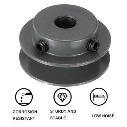 uxcell AK22-1/2 V-Belt Sheave 1/2"Bore 2.2"OD Single Groove Web Sheave Bored-to-Size Sheave, Cast Iron, Belt Section for 4L or A Belt - size: 1/2"Bore 2.2"OD