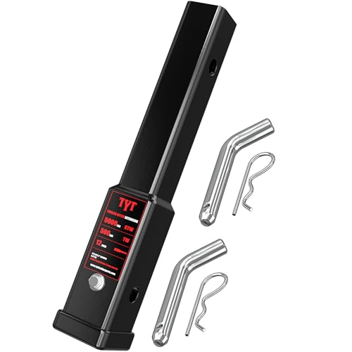 TYT 12-Inch Hitch Extender for 2" Receiver, Trailer Hitch Extension - size: 12'' Extender with 2 pin
