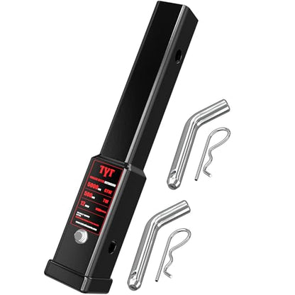 TYT 12-Inch Hitch Extender for 2" Receiver, Trailer Hitch Extension - size: 12'' Extender with 2 pin