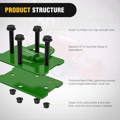 Nilight 1/2" Heavy Duty Trailer D Ring Tie Down Anchors with Backing Plates - color: Dark Green, size: D Ring
